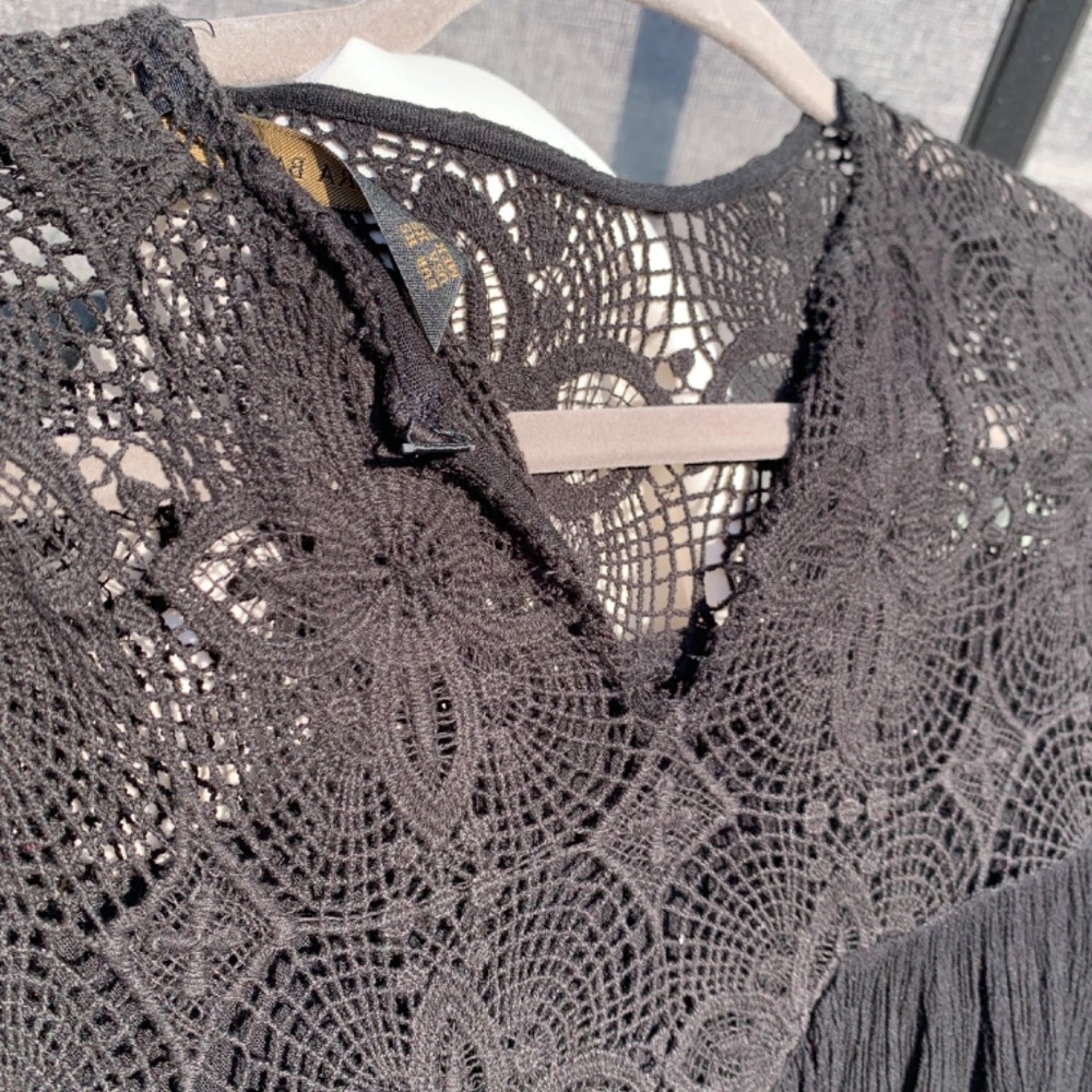 Zara Basic Black Peasant Blouse - image 2